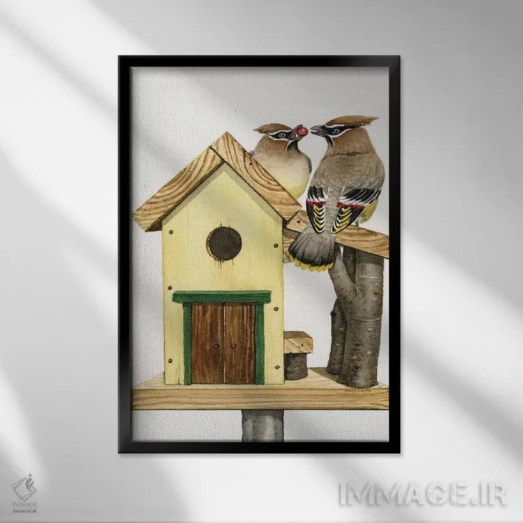 تابلو دکوراتیو زندگی در کلبه اثر تریسی لیزوت - نمای قابدار مشکی
