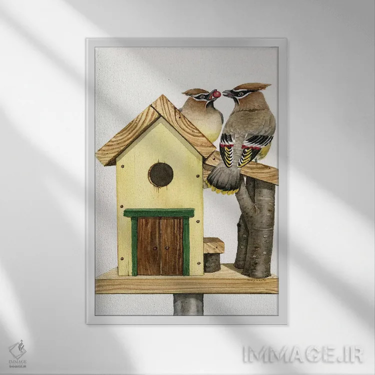 تابلو دکوراتیو زندگی در کلبه اثر تریسی لیزوت - نمای قابدار سفید