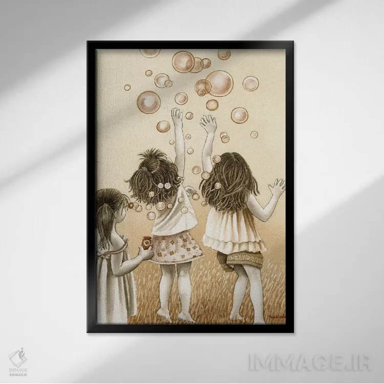 تابلو دکوراتیو حباب ها اثر تریسی لیزوت - نمای قابدار مشکی