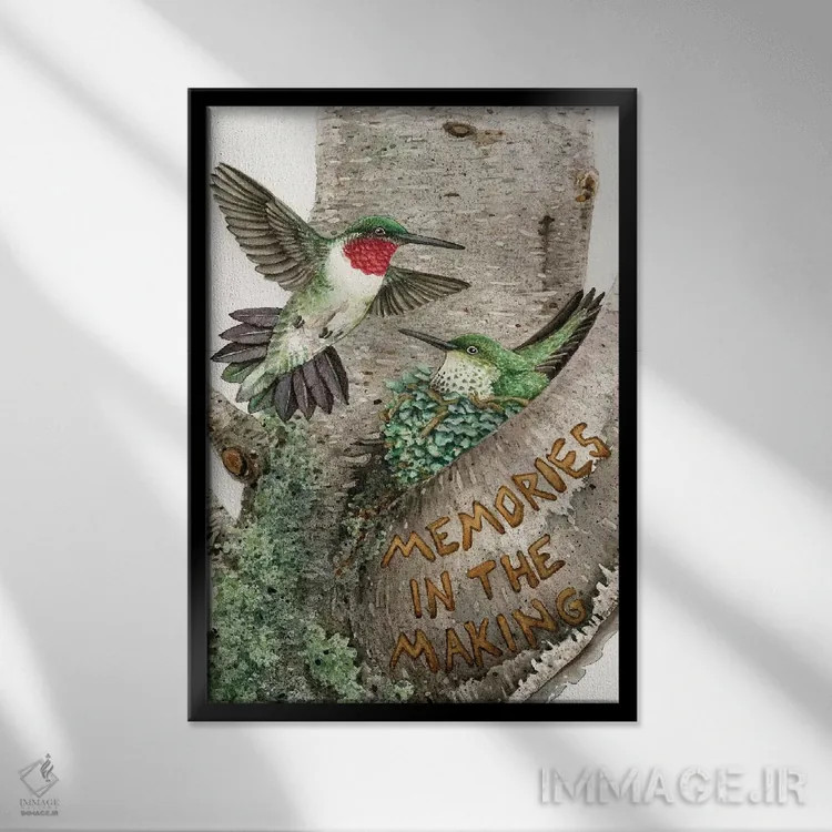 تابلو دکوراتیو خاطره ها در حال شکل گیری اثر تریسی لیزوت - نمای قابدار مشکی
