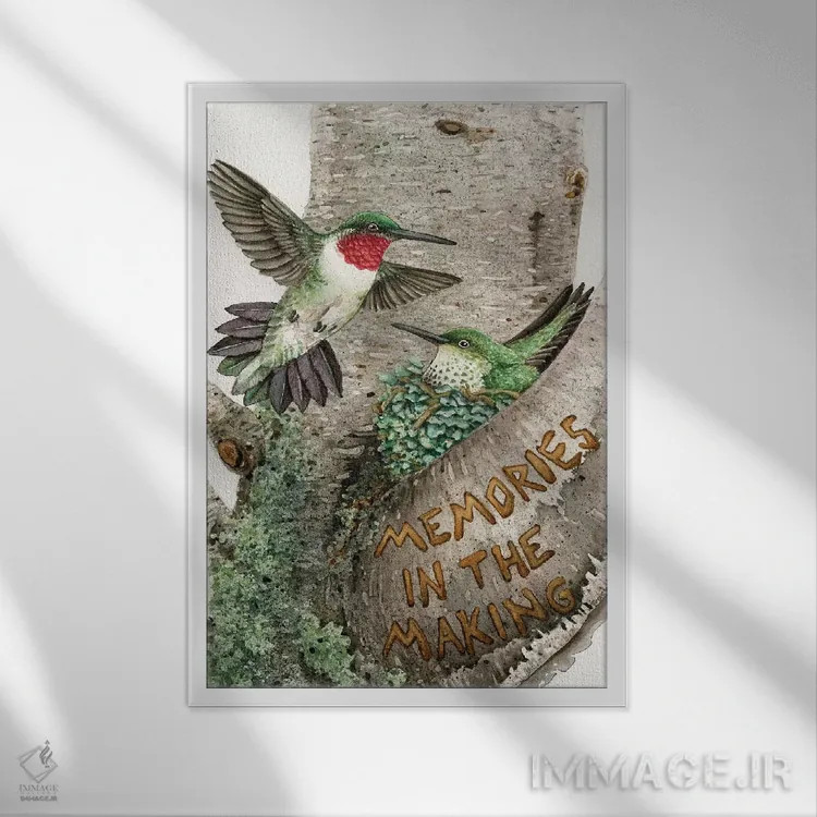 تابلو دکوراتیو خاطره ها در حال شکل گیری اثر تریسی لیزوت - نمای قابدار سفید