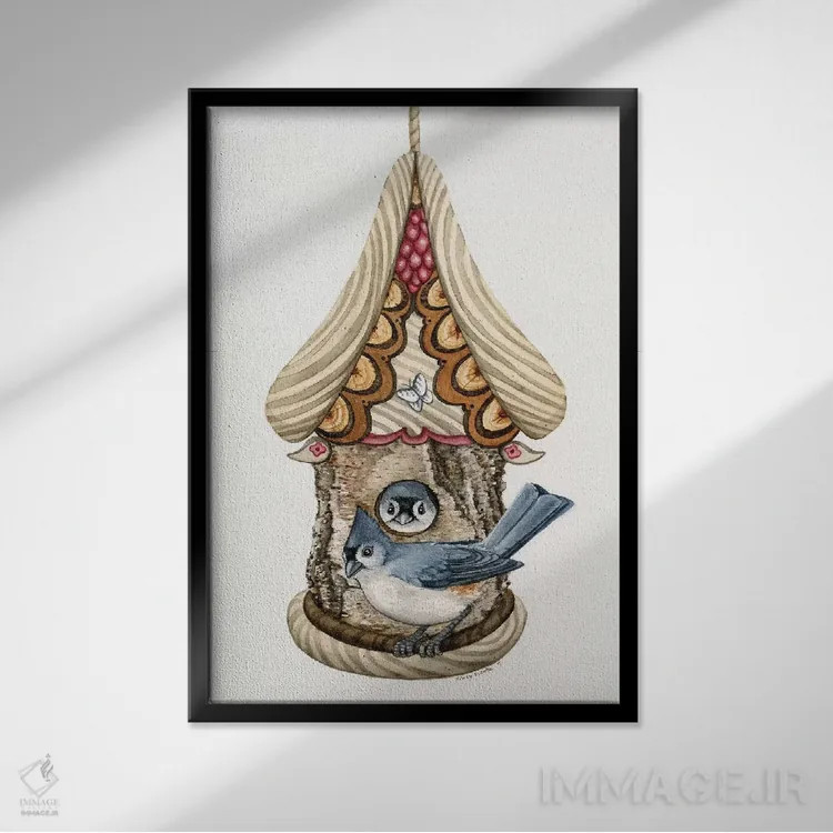 تابلو دکوراتیو زندگی در کلبه سوئیسی اثر تریسی لیزوت - نمای قابدار مشکی
