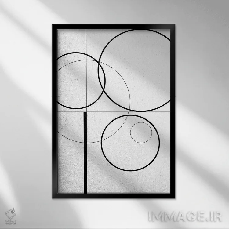 تابلو مینیمال دنباله فیبوناچی اثر فروشگاه طراحی میسی - نمای قابدار مشکی