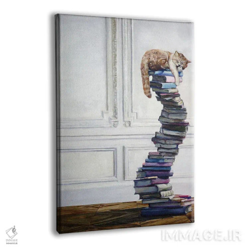 تابلو دکوراتیو تنبل کتابخوان ۱ اثر تیموتی آدام متیوز - نمای پرسپکتیو محصول