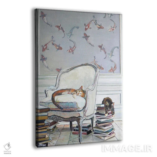 تابلو دکوراتیو تنبل کتابخوان ۲ اثر تیموتی آدام متیوز - نمای پرسپکتیو محصول