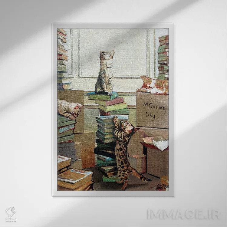 تابلو دکوراتیو روز اثاث کشی اثر تیموتی آدام متیوز - نمای قابدار سفید
