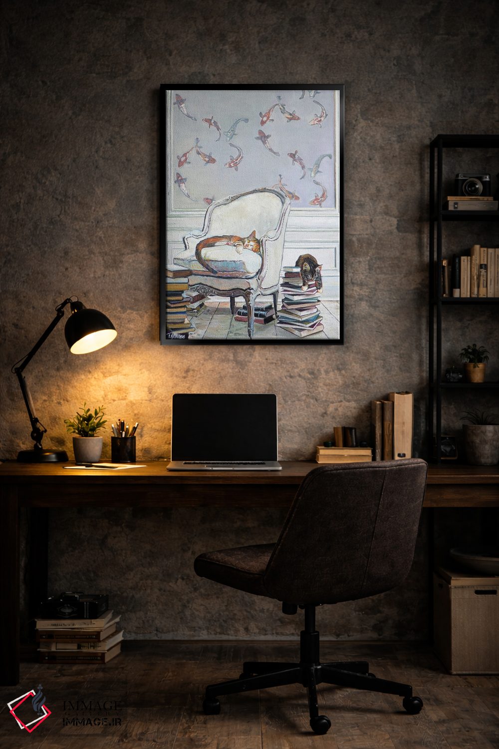 تابلو دکوراتیو تنبل کتابخوان ۲ اثر تیموتی آدام متیوز - D6B