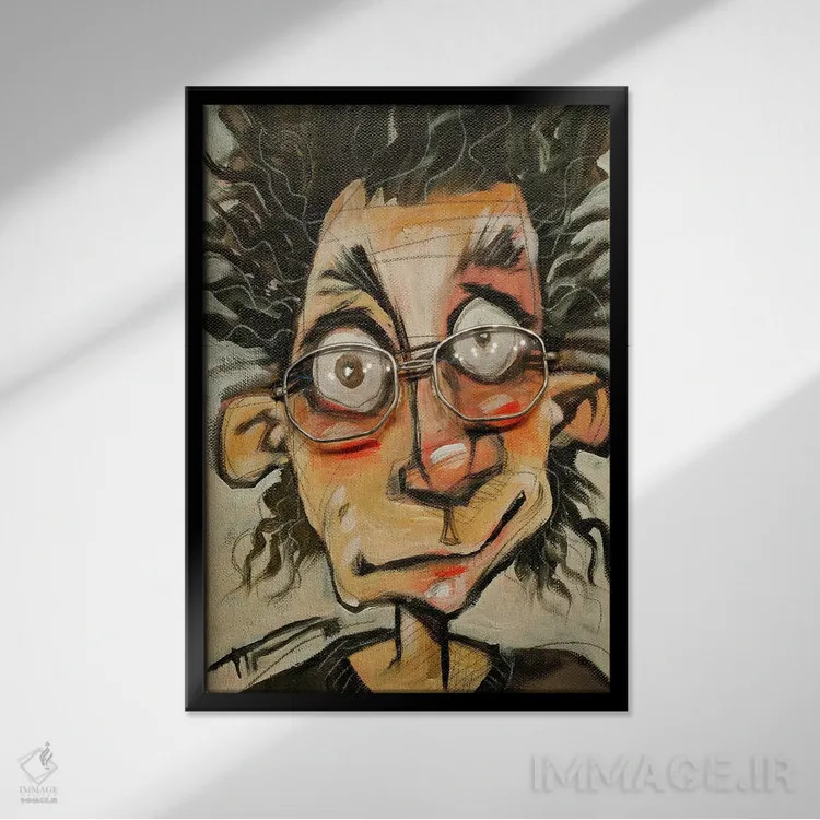 تابلو دکوراتیو روز سخت با عینک اثر تیم نیبرگ - نمای قابدار مشکی
