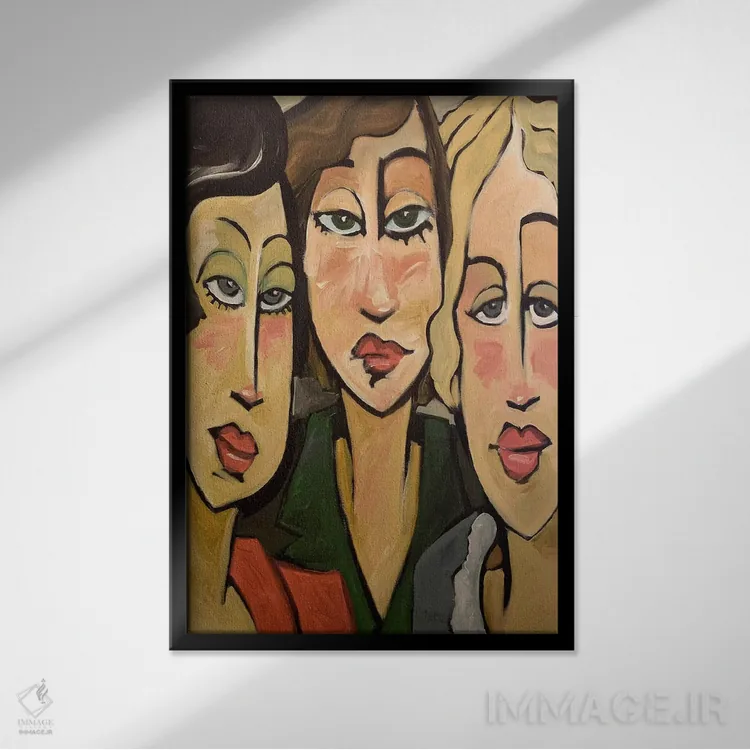 تابلو دکوراتیو سه الهه اثر تیم نیبرگ - نمای قابدار مشکی