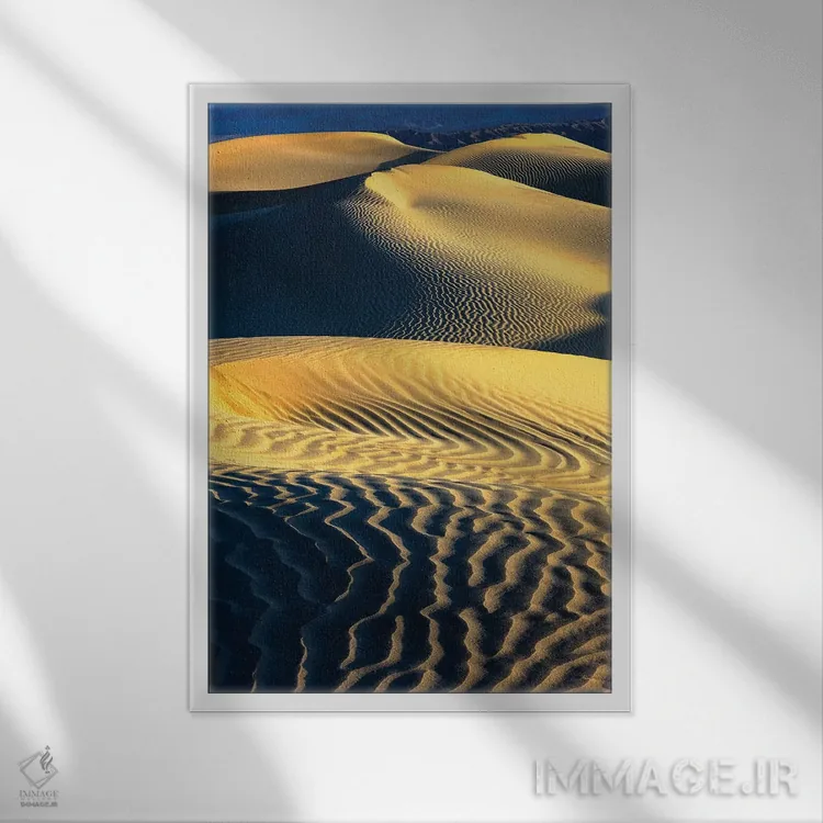 تابلو دکوراتیو تپه های شنی مسکیت، دره مرگ، کالیفرنیا اثر تام نورینگ - نمای قابدار سفید
