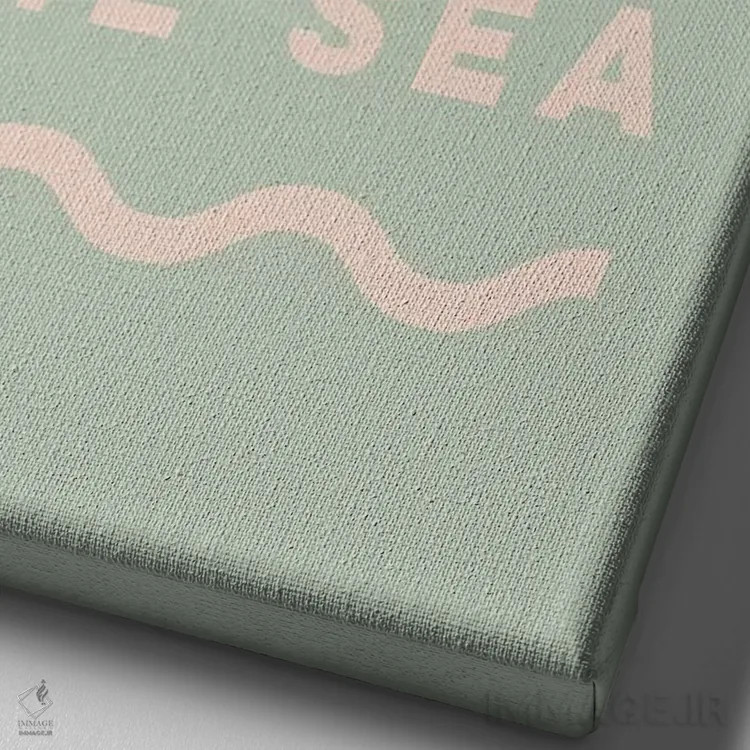 تابلو مینیمال Me & The Sea,تو، من و دریا اثر استیت بومی - نمای نزدیک بافت بوم