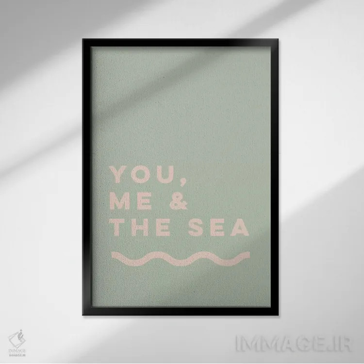 تابلو مینیمال Me & The Sea,تو، من و دریا اثر استیت بومی - نمای قابدار مشکی