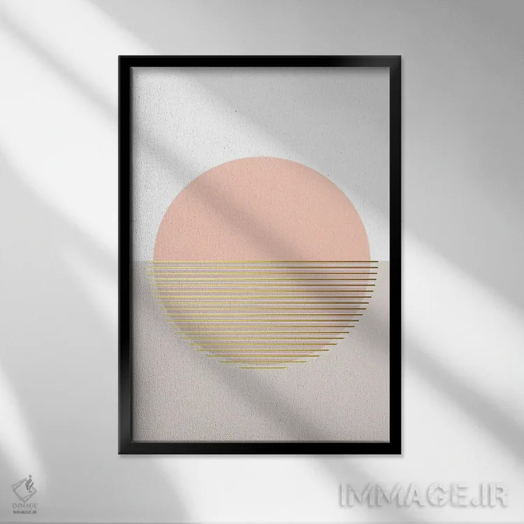 تابلو مینیمال آسمان هلوگون اثر استیت بومی - نمای قابدار مشکی
