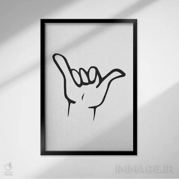 تابلو مینیمال شاکا اثر استیت بومی - نمای قابدار مشکی