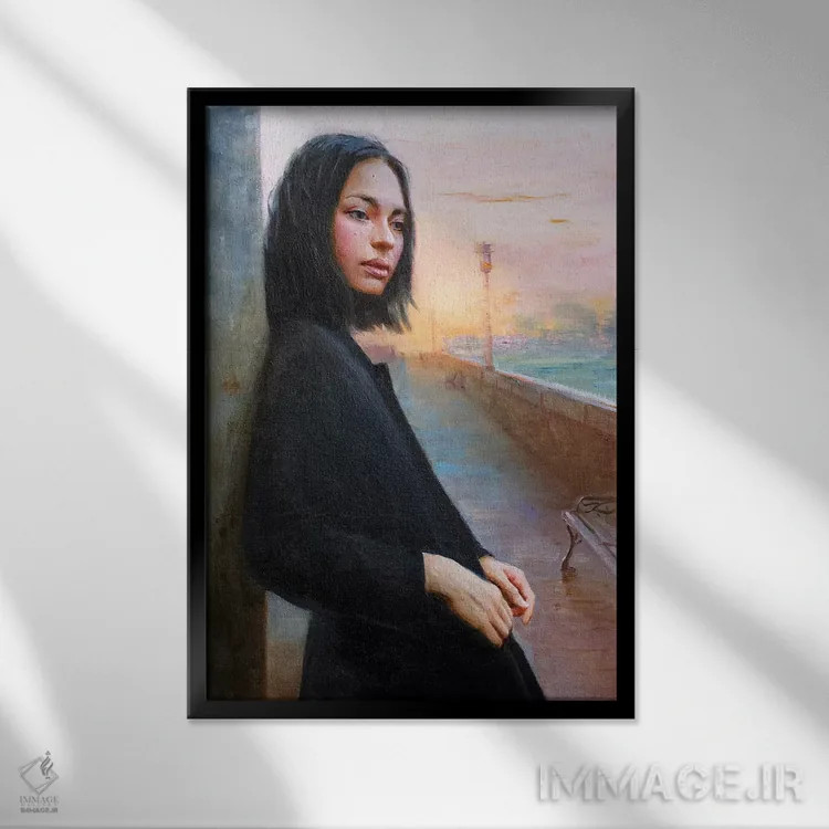 تابلو دکوراتیو سپیده دم شکوه مند اثر تونی پرو - نمای قابدار مشکی