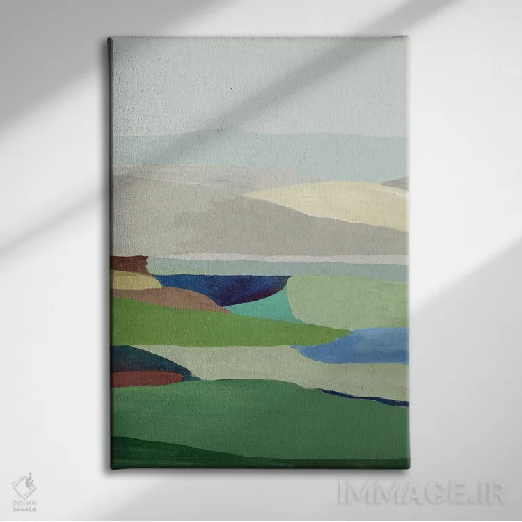 تابلو انتزاعی سرزمین آزاد II اثر تام ریوز - نمای روبهرو روی دیوار