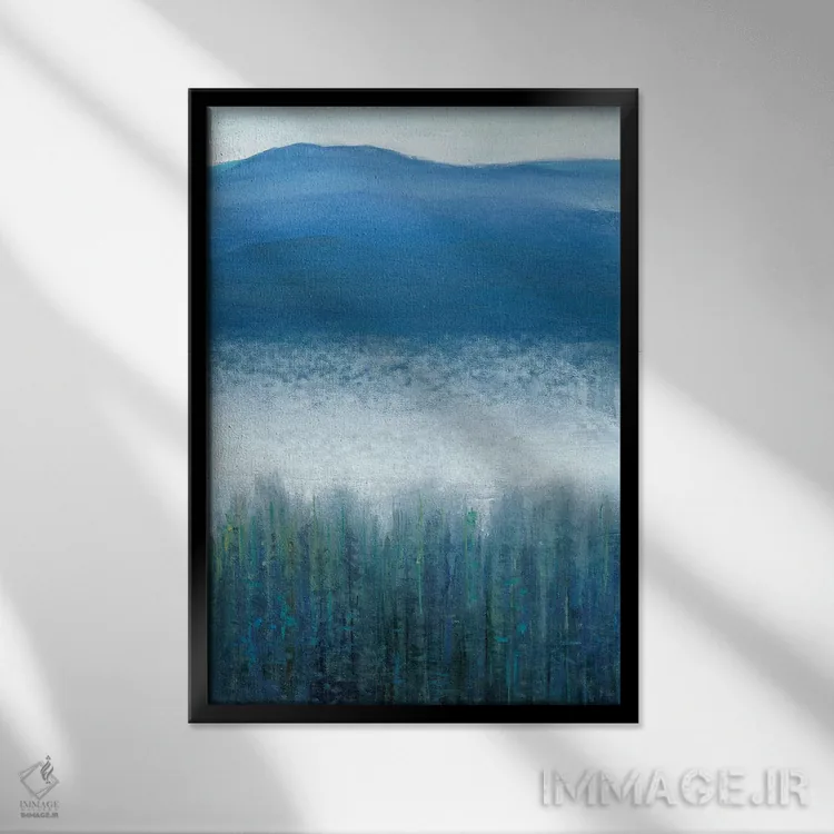 تابلو انتزاعی مه دره II اثر تیم اوتول - نمای قابدار مشکی