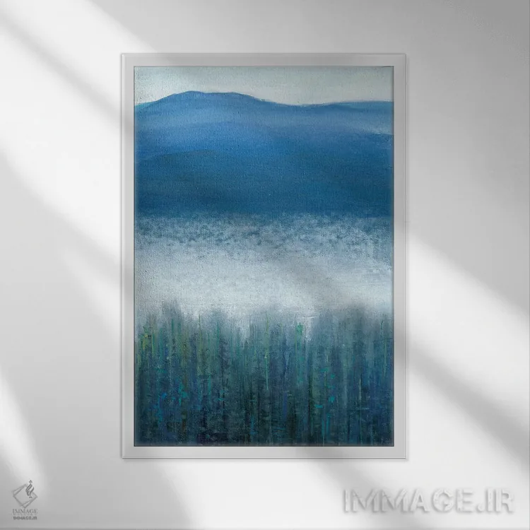 تابلو انتزاعی مه دره II اثر تیم اوتول - نمای قابدار سفید
