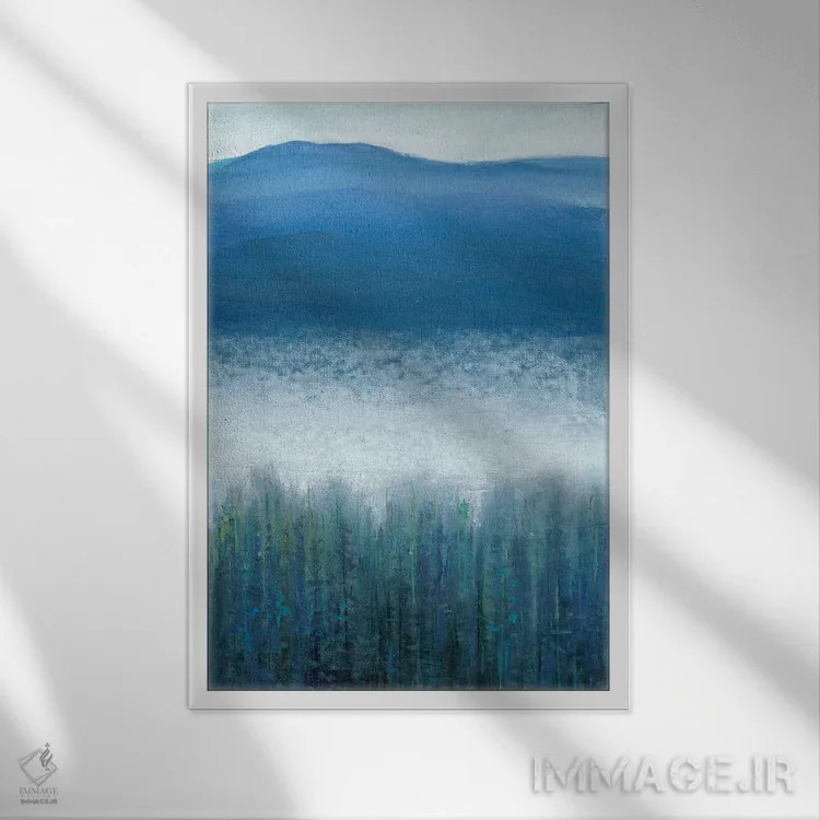 تابلو انتزاعی مه دره II اثر تیم اوتول - نمای قابدار سفید