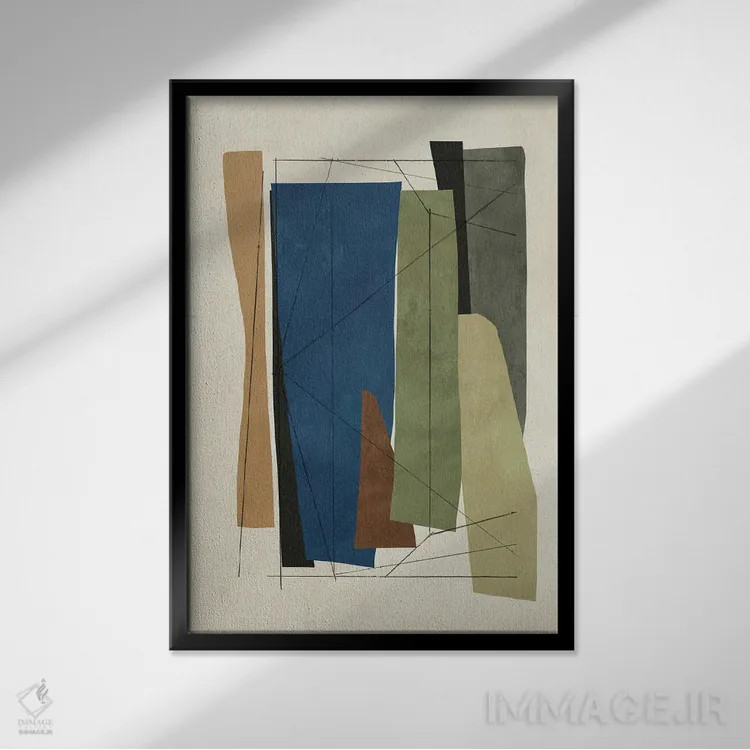 تابلو مینیمال همگام I اثر تام ریوز - نمای قابدار مشکی