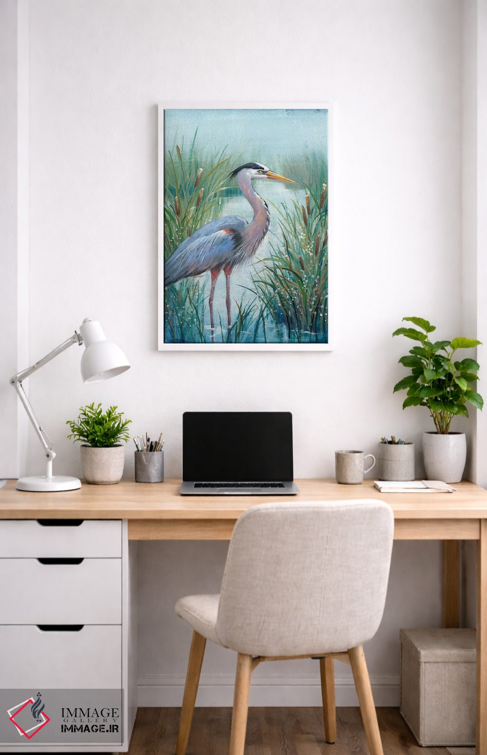 تابلو دکوراتیو حواصیل تالابی ۱ اثر تیم اوتول - D2W