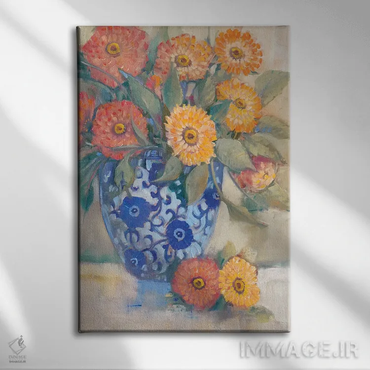 تابلو دکوراتیو دسته گل شرقی ۱ اثر تیم اوتول - نمای روبهرو روی دیوار