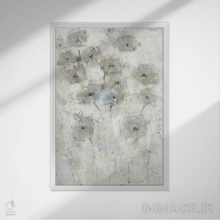 تابلو انتزاعی شکوفه زودهنگام II اثر تیم اوتول - نمای قابدار سفید