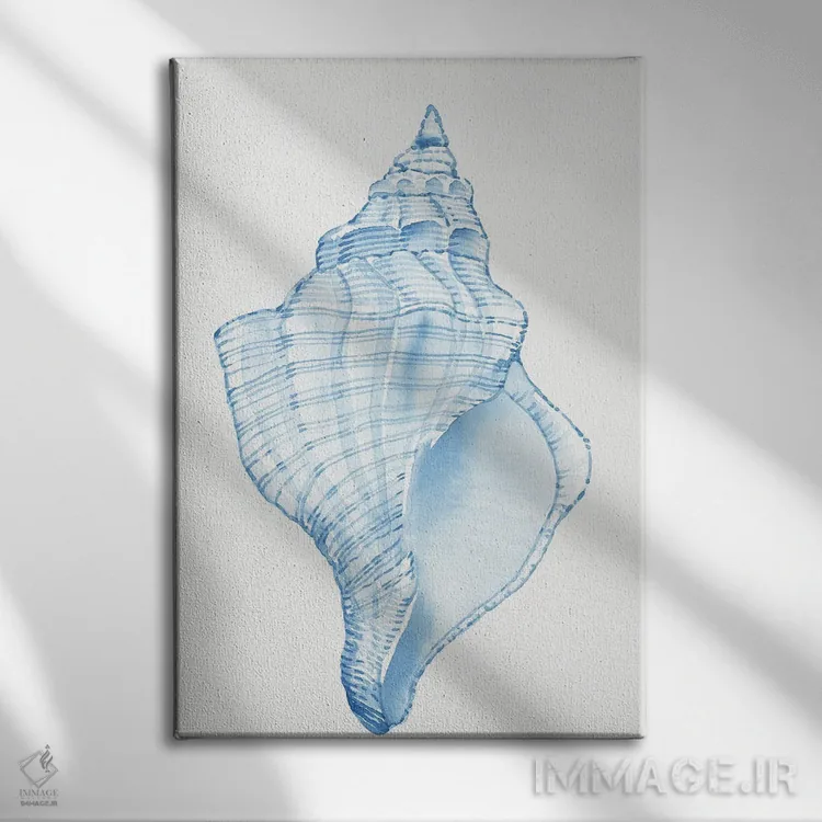 تابلو دکوراتیو صدف آبی I اثر تیم اوتول - نمای روبهرو روی دیوار