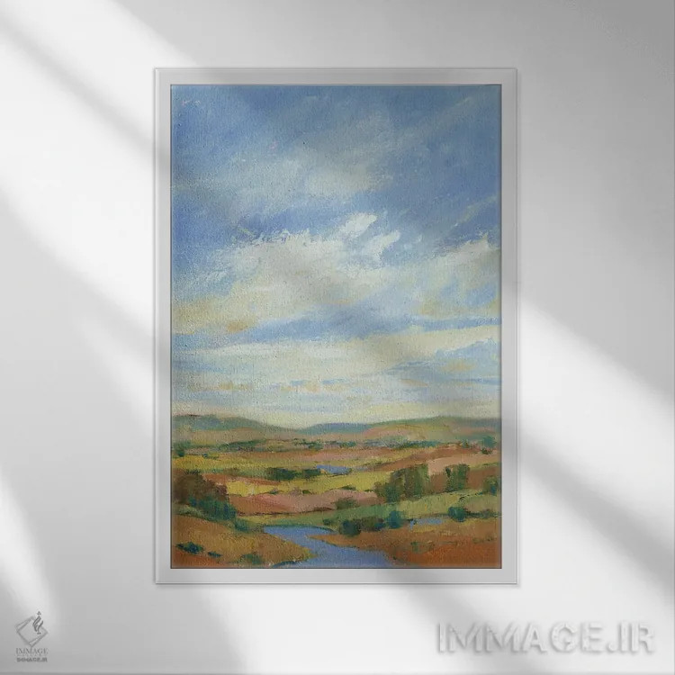 تابلو دکوراتیو سرزمین حاصلخیز I اثر تیم اوتول - نمای قابدار سفید