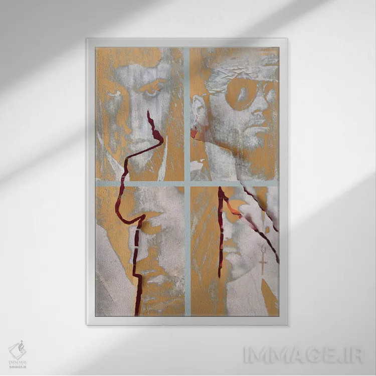تابلو دکوراتیو جرج مایکل اثر تینا پسوینوس - نمای قابدار سفید