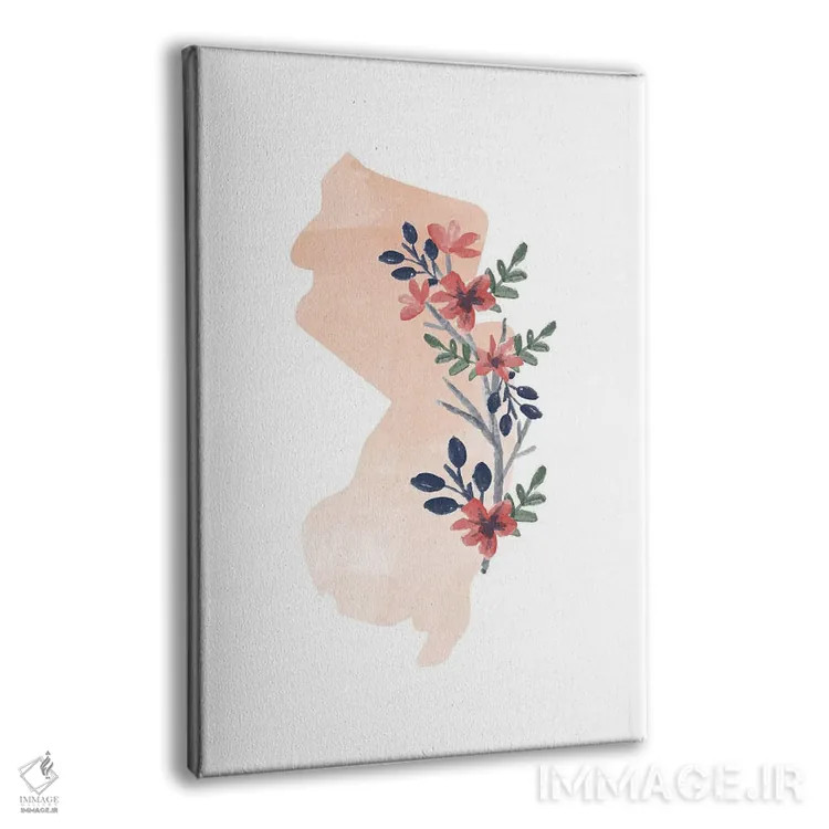 تابلو دکوراتیو طرح گل آبرنگی ایالت نیوجرسی اثر تایپولوژی پیپر کو - نمای پرسپکتیو محصول