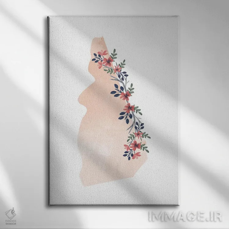 تابلو دکوراتیو طرح گل آبرنگی ایالت نیوهمپشایر اثر تایپولوژی پیپر کو - نمای روبهرو روی دیوار