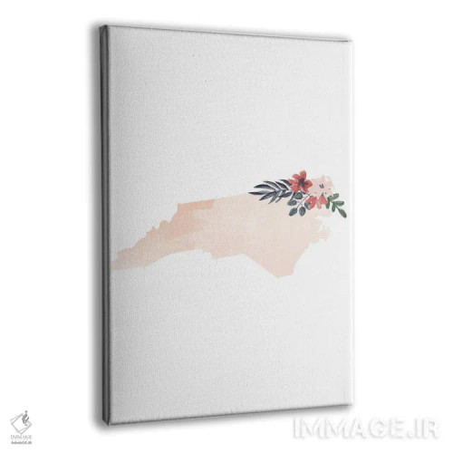 تابلو دکوراتیو طرح گل آبرنگی ایالت کارولینای شمالی اثر تایپولوژی پیپر کو - نمای پرسپکتیو محصول