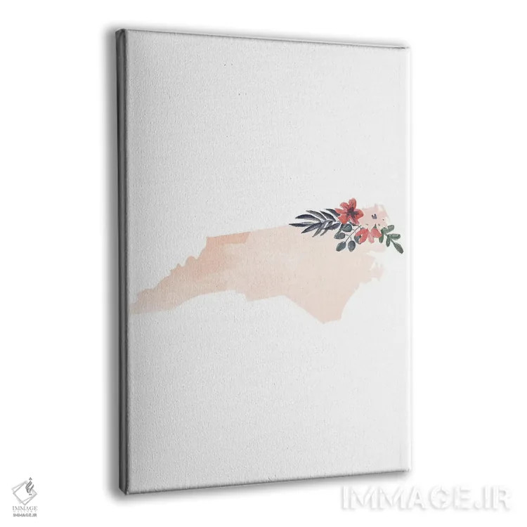 تابلو دکوراتیو طرح گل آبرنگی ایالت کارولینای شمالی اثر تایپولوژی پیپر کو - نمای پرسپکتیو محصول