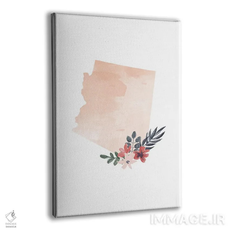 تابلو دکوراتیو طرح گل آبرنگی ایالت آریزونا اثر تایپولوژی پیپر کو - نمای پرسپکتیو محصول