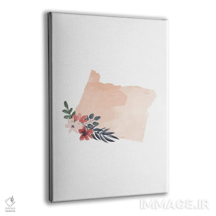 تابلو دکوراتیو طرح گل آبرنگی ایالت اورگن اثر تایپولوژی پیپر کو - نمای پرسپکتیو محصول
