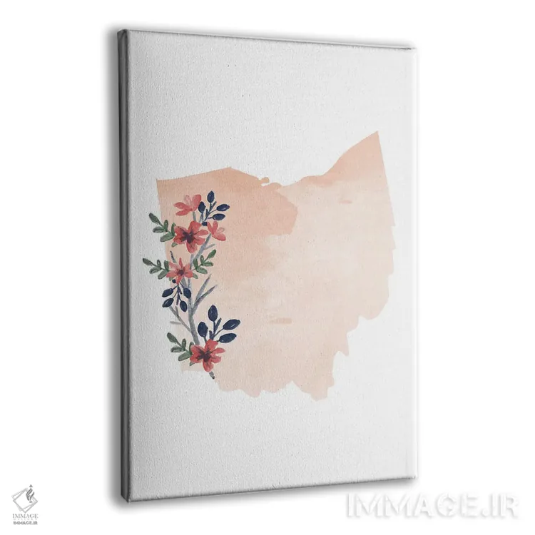 تابلو دکوراتیو طرح گل آبرنگی ایالت اوهایو اثر تایپولوژی پیپر کو - نمای پرسپکتیو محصول