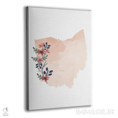تابلو دکوراتیو طرح گل آبرنگی ایالت اوهایو اثر تایپولوژی پیپر کو - نمای پرسپکتیو محصول