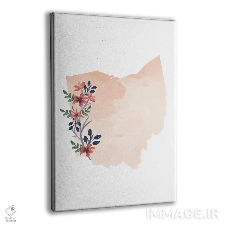 تابلو دکوراتیو طرح گل آبرنگی ایالت اوهایو اثر تایپولوژی پیپر کو - نمای پرسپکتیو محصول