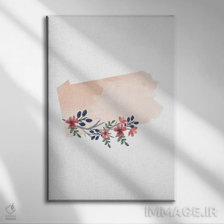 تابلو دکوراتیو طرح گل آبرنگی ایالت پنسیلوانیا اثر تایپولوژی پیپر کو - نمای روبهرو روی دیوار