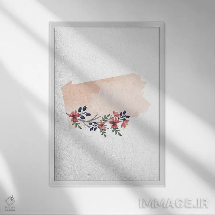 تابلو دکوراتیو طرح گل آبرنگی ایالت پنسیلوانیا اثر تایپولوژی پیپر کو - نمای قابدار سفید