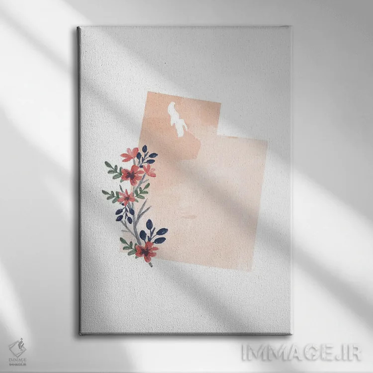 تابلو دکوراتیو طرح گل آبرنگی ایالت یوتا اثر تایپولوژی پیپر کو - نمای روبهرو روی دیوار