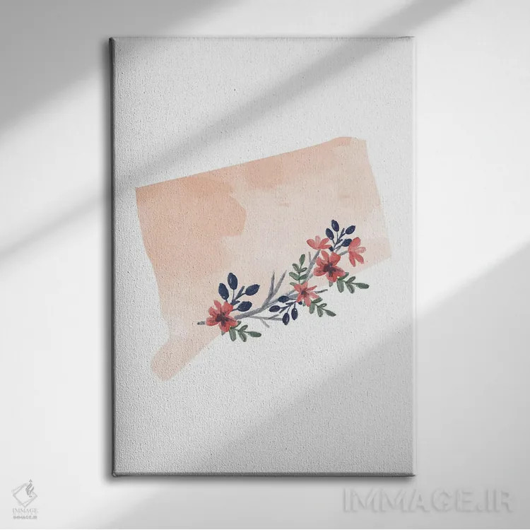 تابلو دکوراتیو کانکتیکات با طرح آبرنگ گلدار اثر تایپولوژی پیپر کو - نمای روبهرو روی دیوار