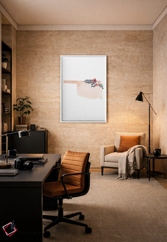 تابلو دکوراتیو طرح گل آبرنگی ایالت اکلاهما اثر تایپولوژی پیپر کو - D6W