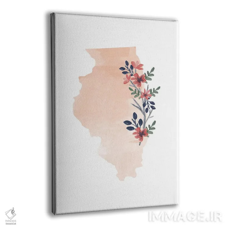 تابلو دکوراتیو ایلینوی با طرح آبرنگ گلدار اثر تایپولوژی پیپر کو - نمای پرسپکتیو محصول