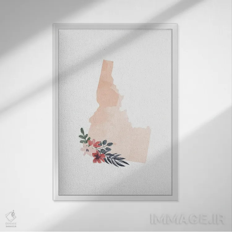 تابلو دکوراتیو آیداهو با طرح آبرنگ گلدار اثر تایپولوژی پیپر کو - نمای قابدار سفید