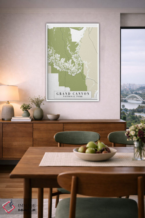 تابلو دکوراتیو نقشه خیابانی رترو پارک ملی گرند کنیون اثر تایپولوژی پیپر کو - D5W