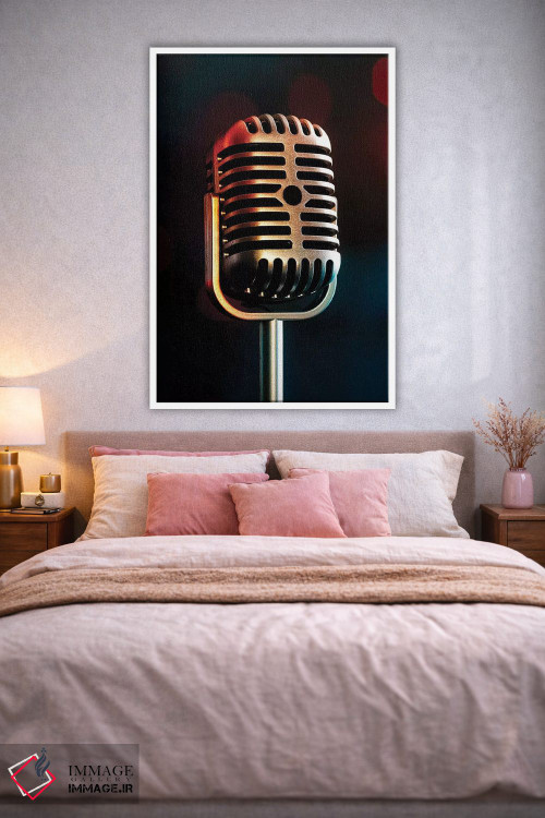 تابلو دکوراتیو میکروفون رترو ۳ اثر تام کوارترمین - D1W