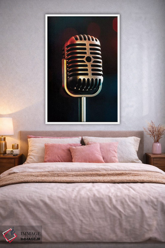 تابلو دکوراتیو میکروفون رترو ۳ اثر تام کوارترمین - D1W