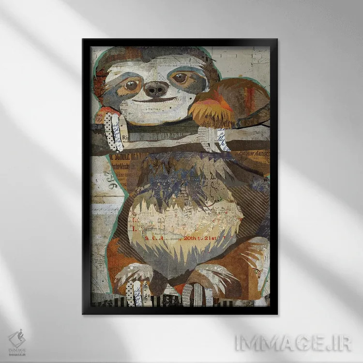 تابلو دکوراتیو تنبل اثر تراسی اندرسون - نمای قابدار مشکی